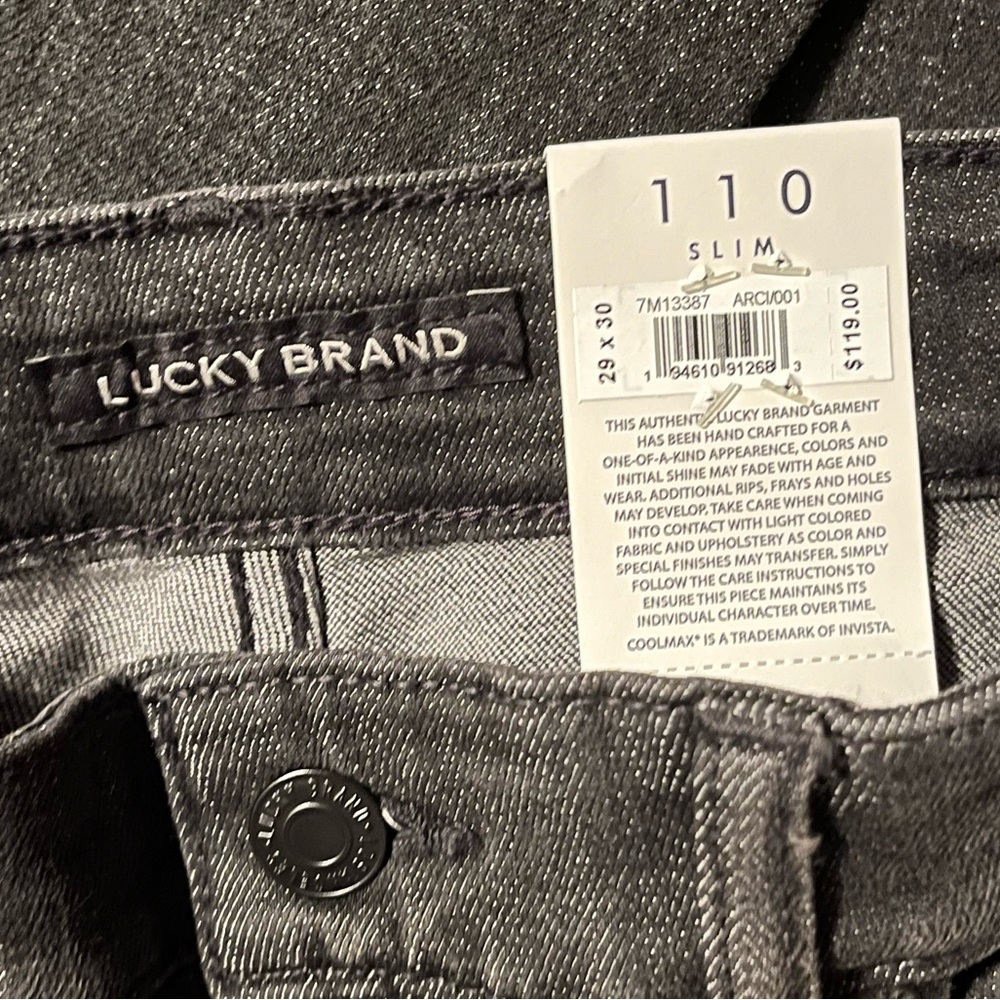 NWT Lucky Brand Slim Fit Coolmax Dark/ black wash denim W29 L30 - Picture 5 of 14